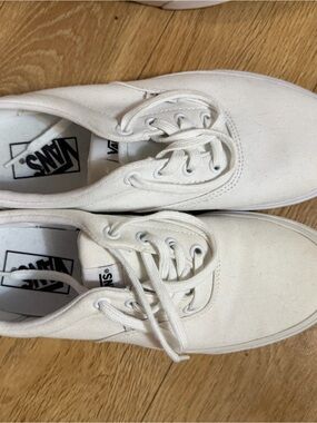 Vans White Canvas Low-Top Sneakers